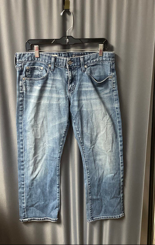 AG Adriano Goldschmied Women's Tomboy Crop Boyfriend Roll-up Blue Jeans Sz 30R