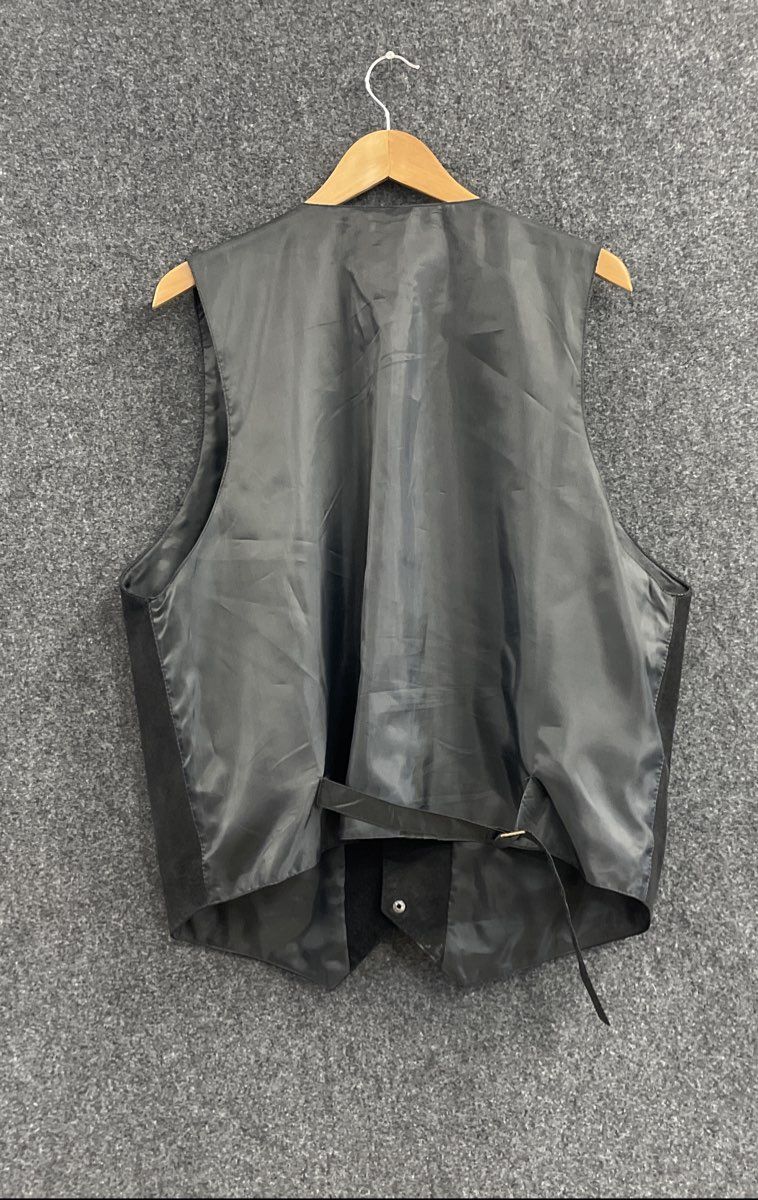 Western Frontier Men's Black Leather Snap Front Western Biker Vest Vintage Sz XL