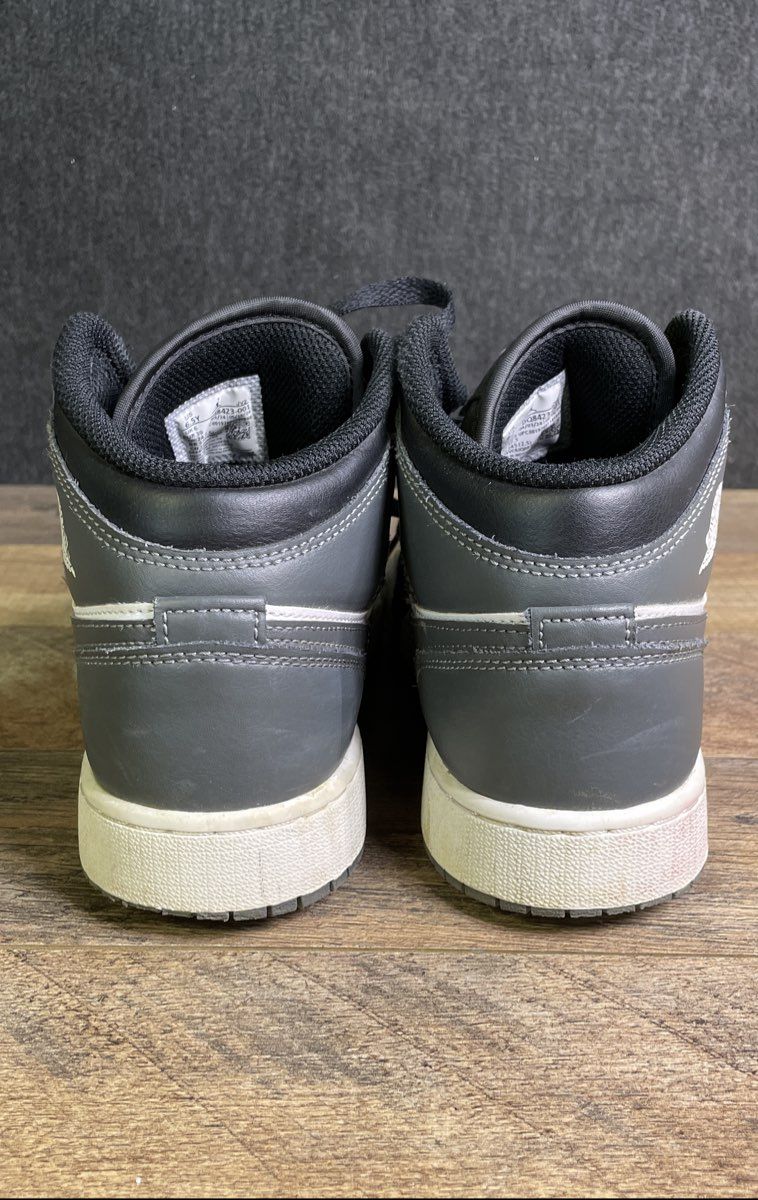 Nike Air Jordan 1 Mid Black White Particle Grey Youth Sneakers Size 6.5Y