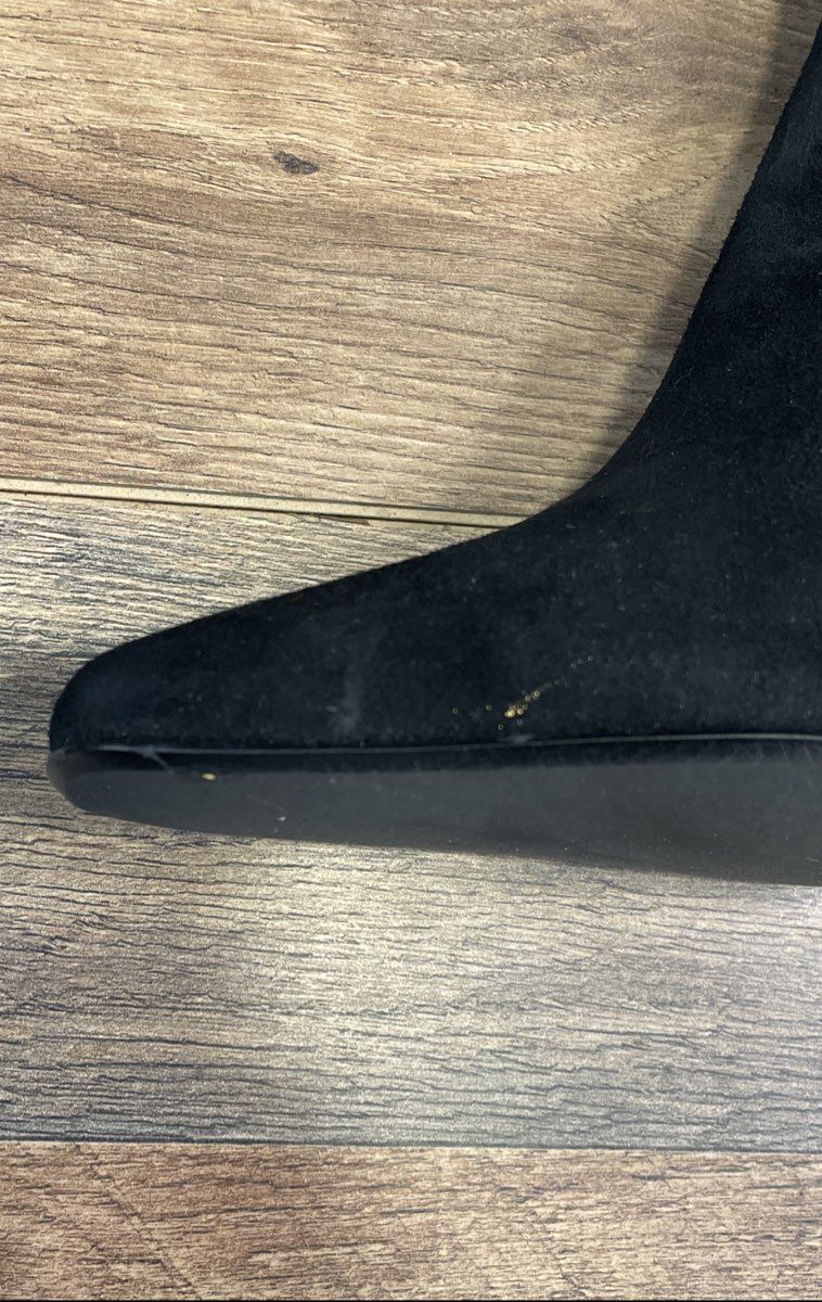 Dune London Black Suede Leather Tall Knee High Pointed Toe Boots Women's Size 39