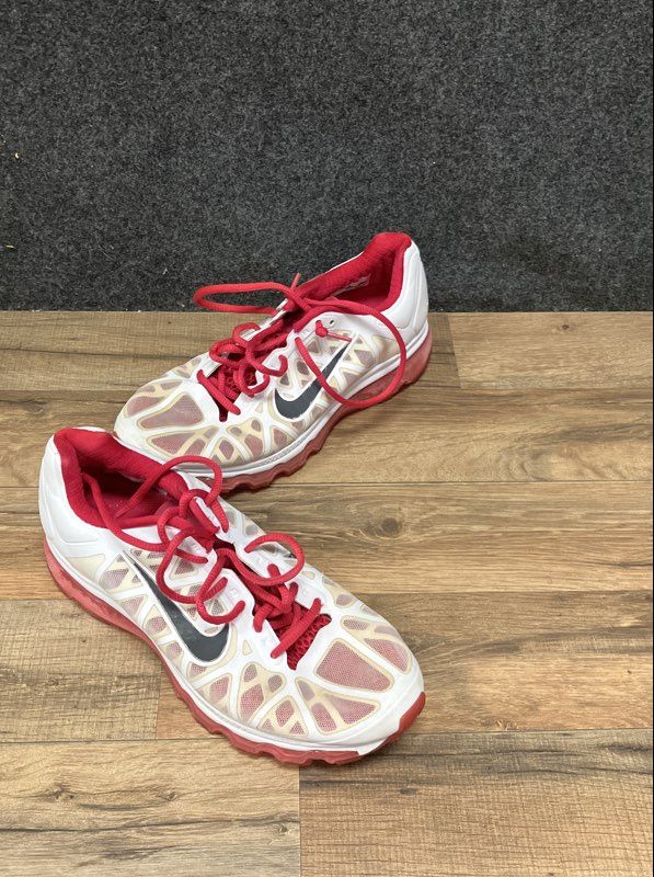 Nike Air Max 2011 White Sport Red Women's Running Shoes Size 9