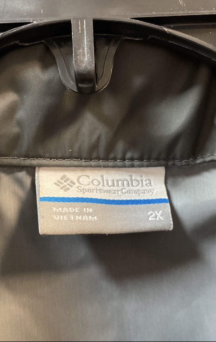 Columbia Men's Black Gray Omni-Shield Full Zip Nylon Lightweight Jacket Sz 2X
