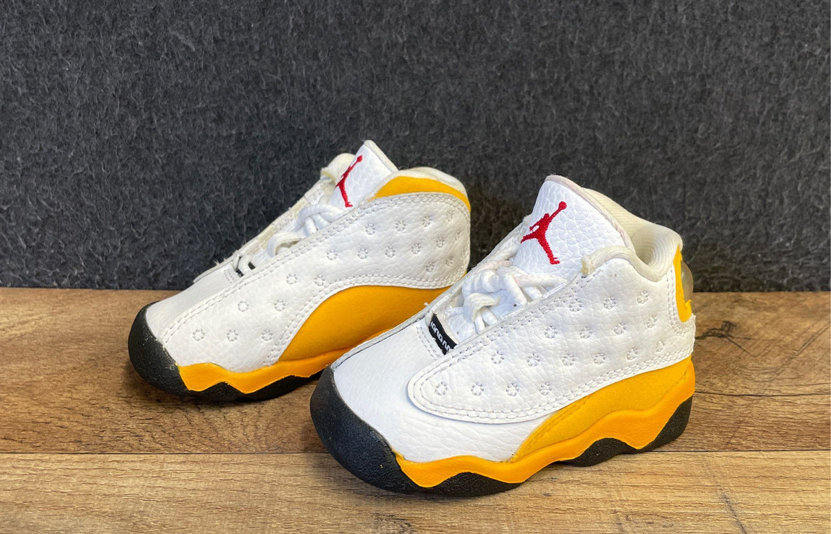 Nike Air Jordan 13 Retro Del Sol White Yellow Toddler Shoes Size 4C