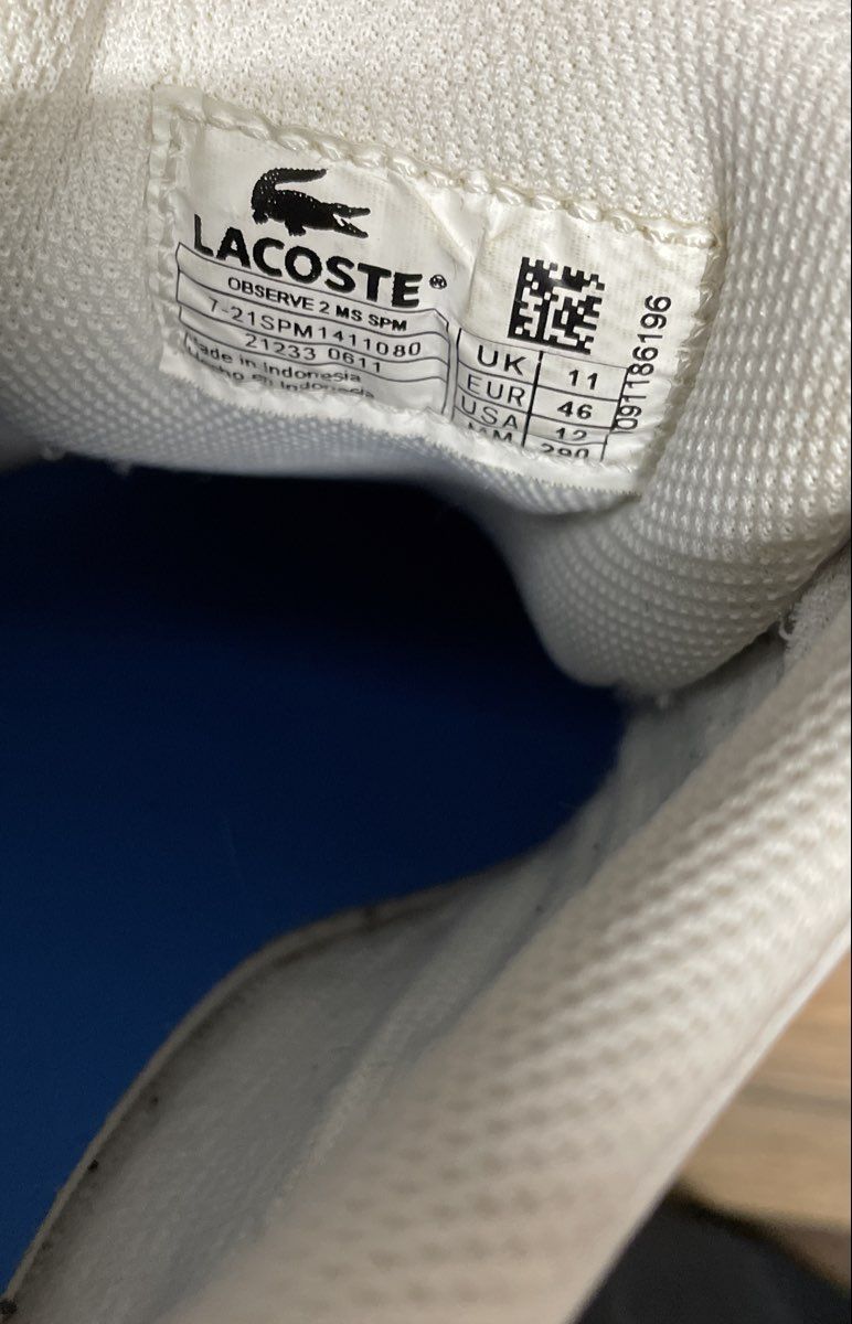 Lacoste Observe 2 MS SPM White Navy Blue Men's Lifestyle Sneakers Size 12