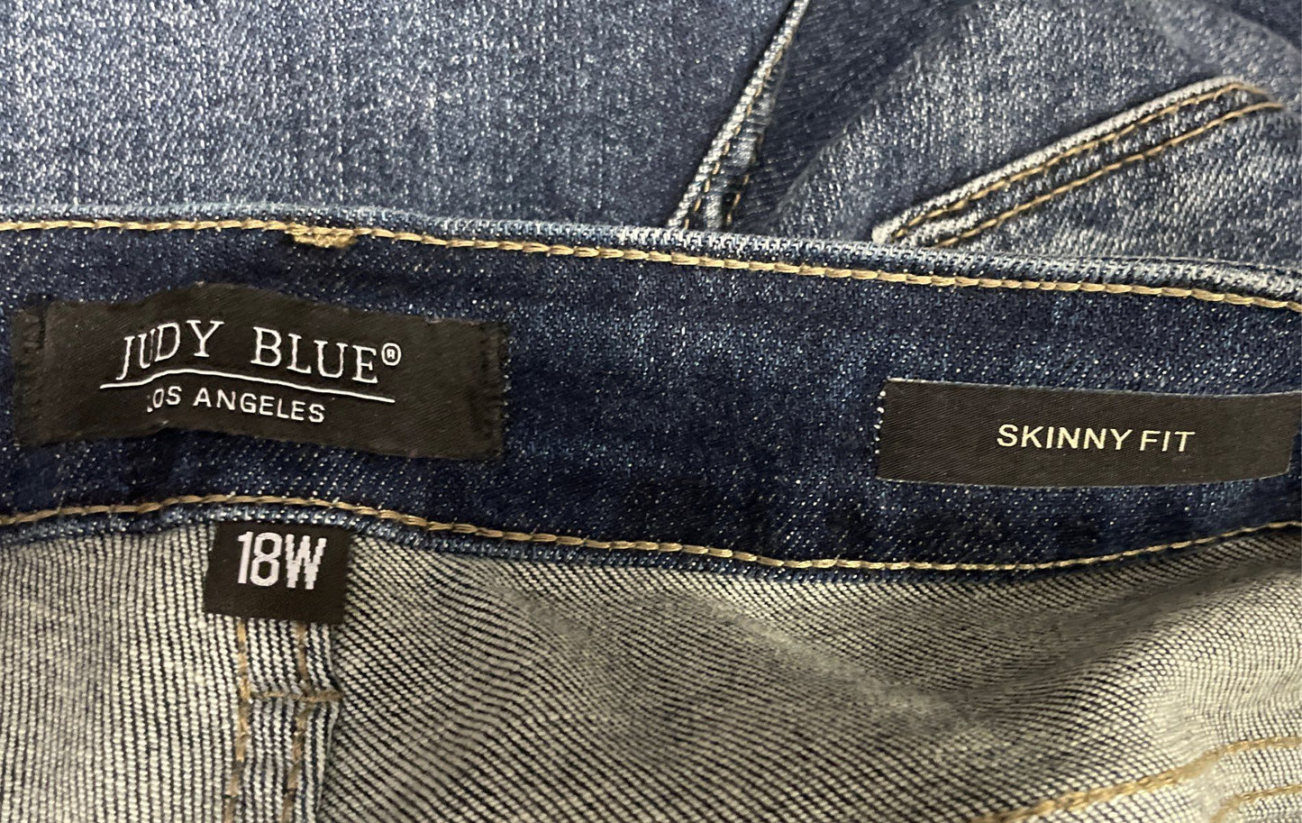 Judy Blue Women's High Rise Skinny Fit Distressed Raw Hem Jeans Sz 18W