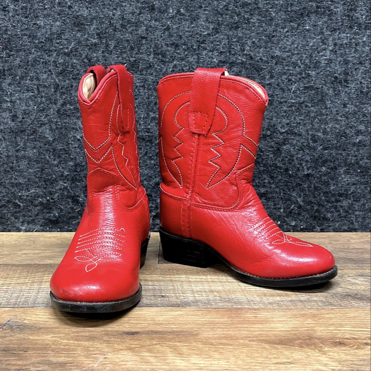 Wild West Kids Red Stitched Western Cowboy Boots