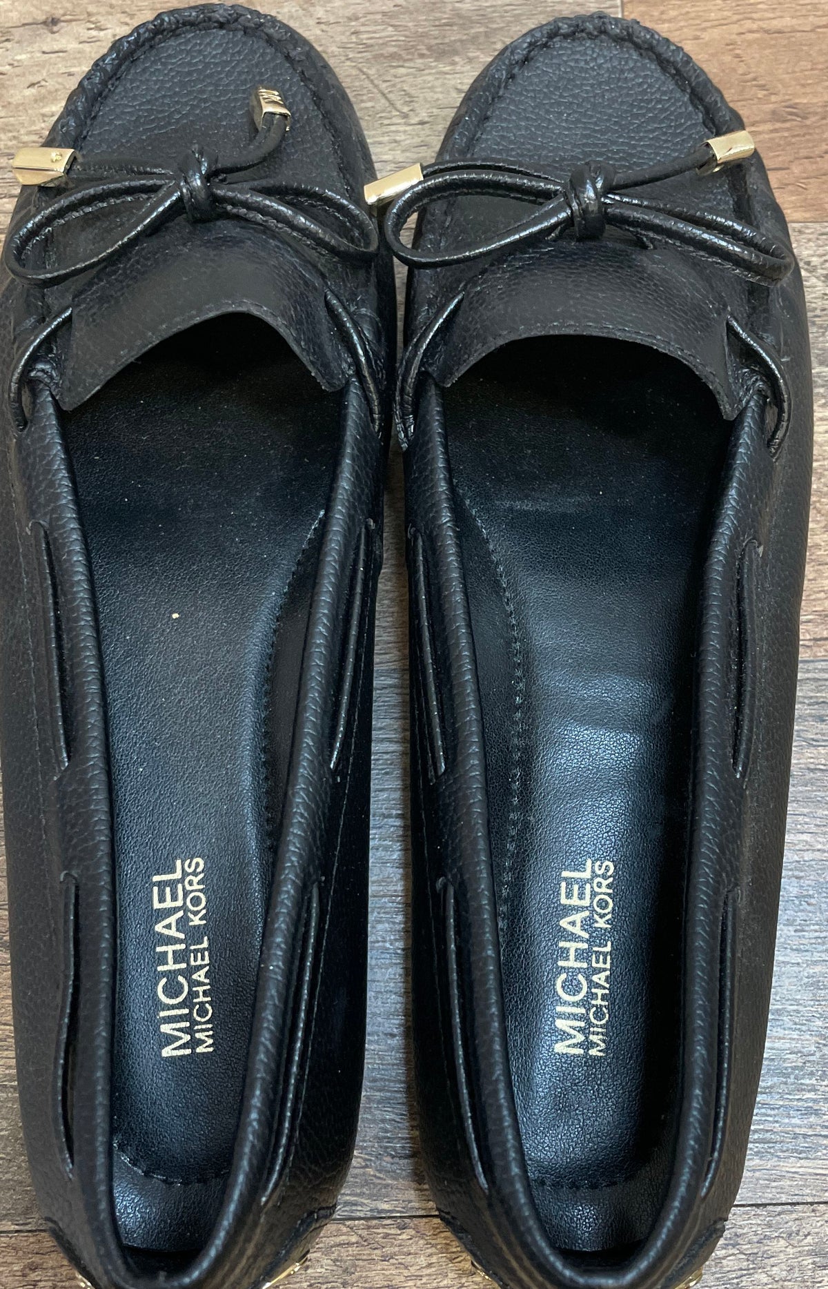 Michael Kors Lillie Moc Black Pebbled Moccasin Flats Women's Size 6M