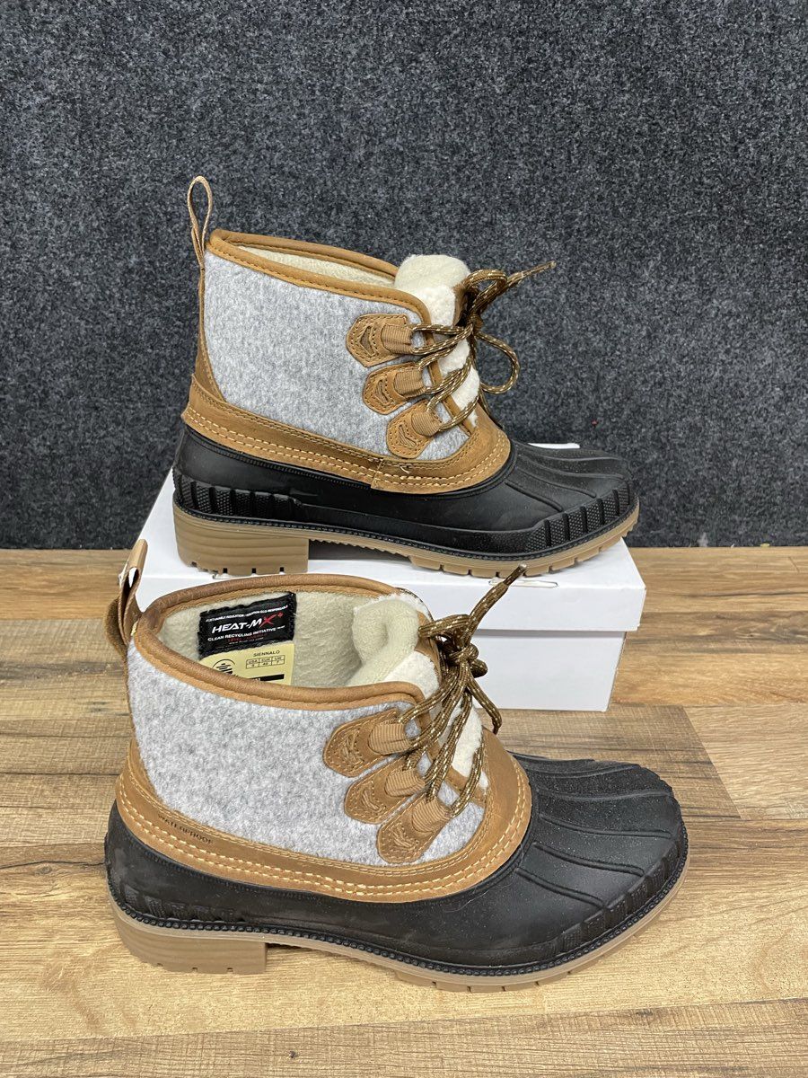 Kamik Sienna Lo Grey Tan Waterproof Duck Boots Women's Size 9