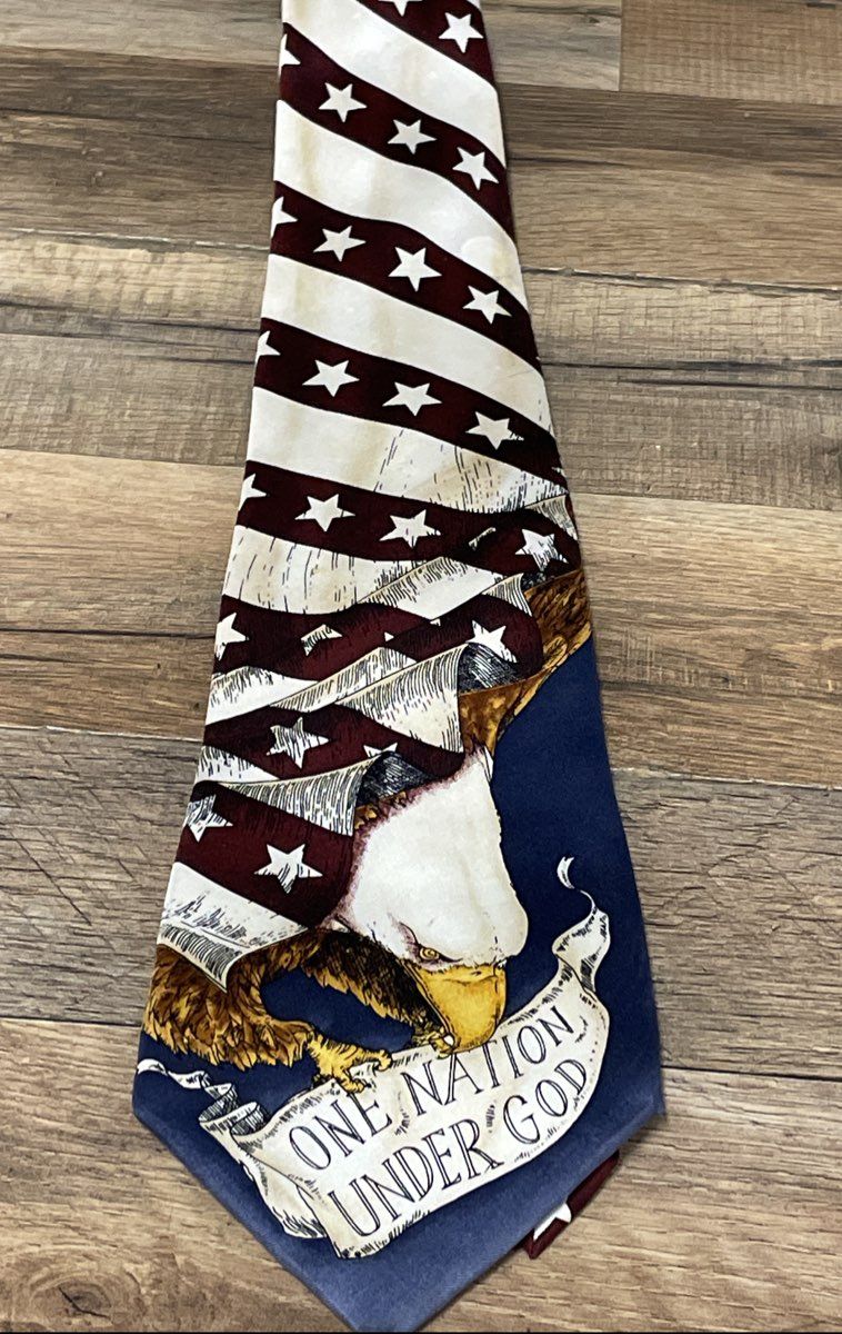 Vintage 90s Men's Patriotic Necktie Set 4 American Flag Eagle US History Ties