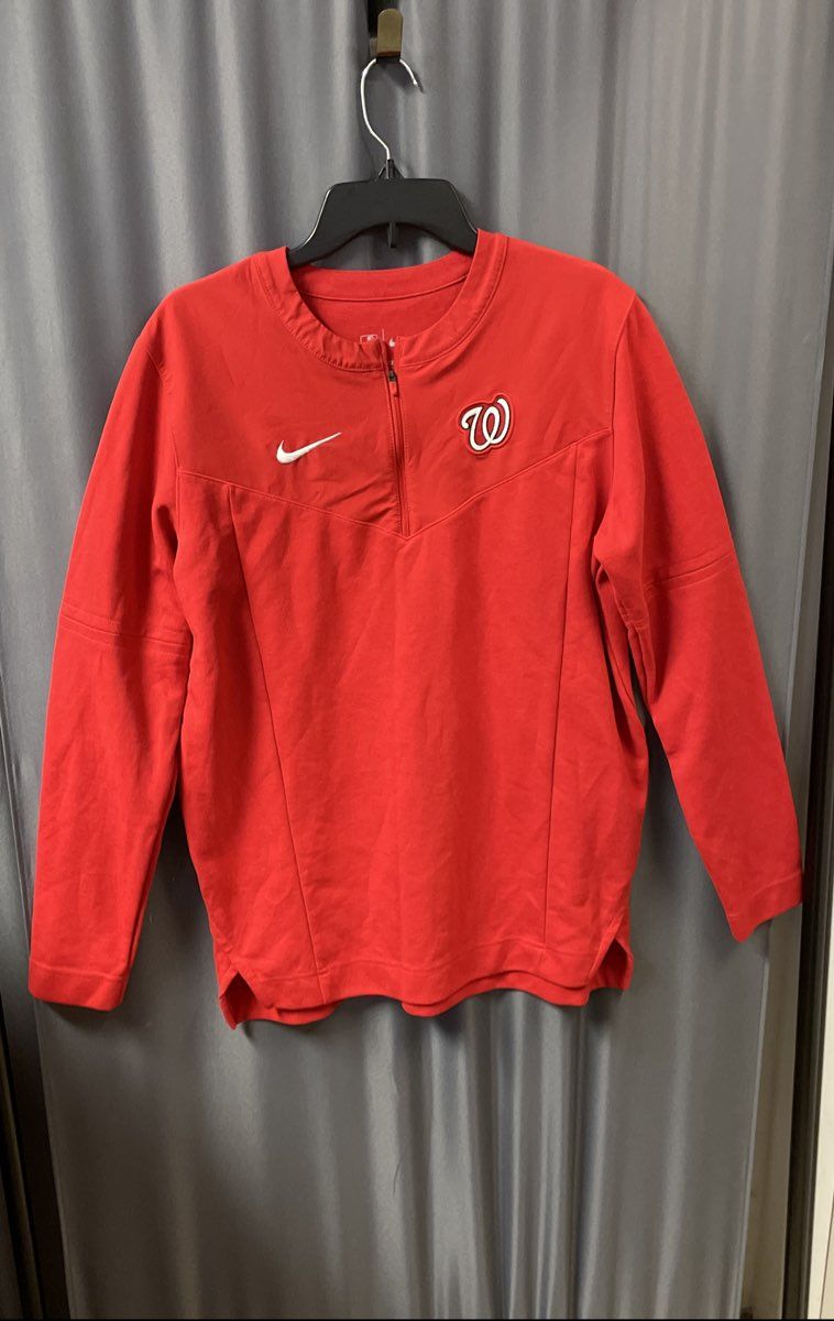 Nike Men's Washington Nationals Red Dri-Fit 1/4 Zip Pullover Sz M