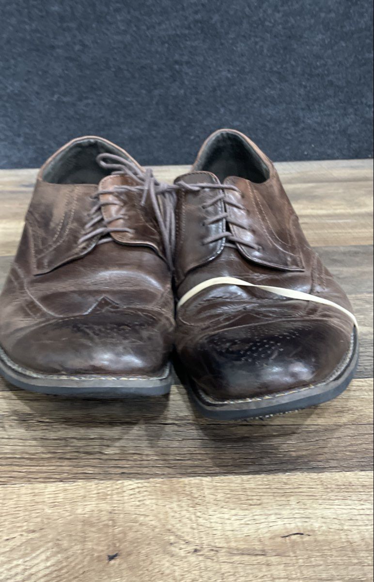 Joseph Abboud Hensley Dark Brown Leather Wingtip Brogue Derby Shoes 11