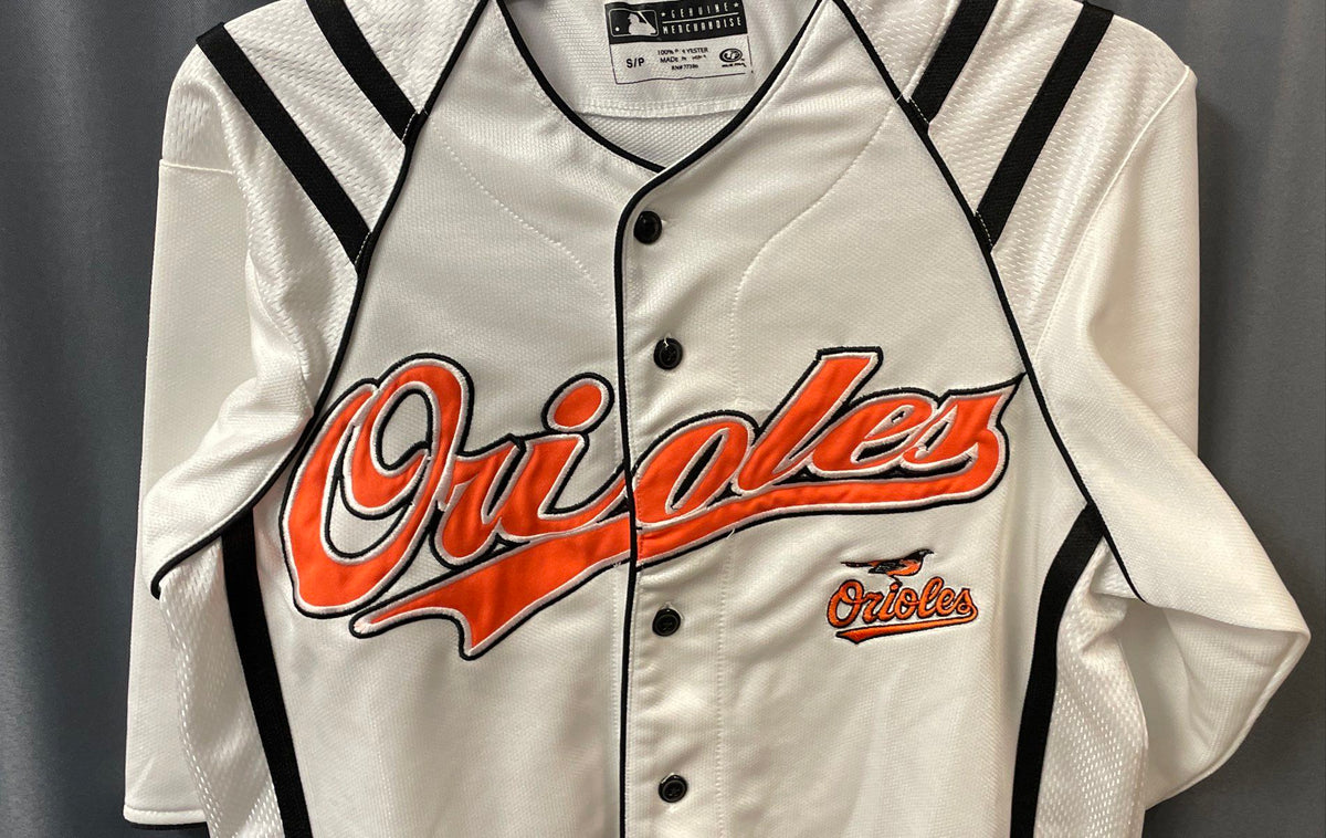True Fan MLB Men's Baltimore Orioles Baseball Jersey White Embroidered Size S