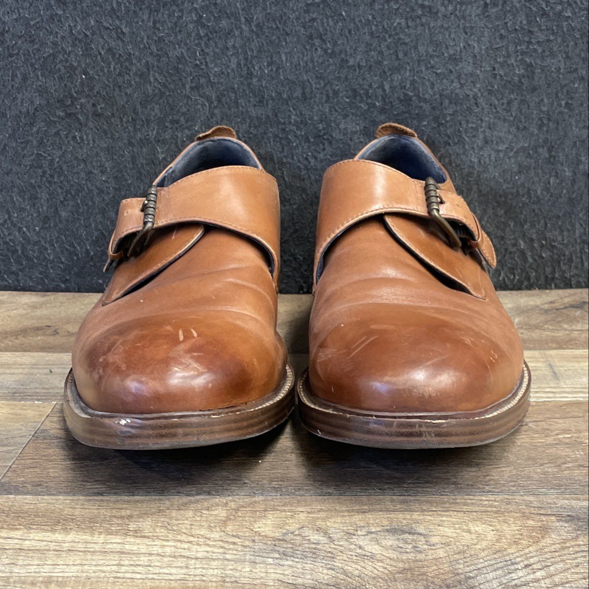 Cole Haan Tan Leather Single Monk Strap Dress Shoes Men's Size 12