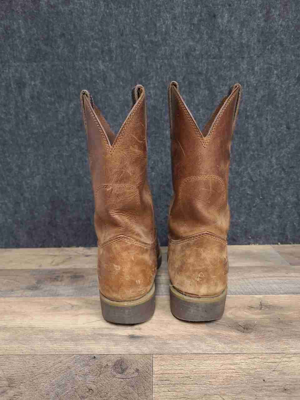 Georgia Boot Ranch Wellington G5814 Chestnut Leather Pull-On Work Boots Size 8D