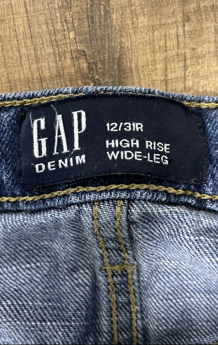 Gap Women's Blue High Rise Wide-Leg Denim Jeans 100% Cotton Sz 12/31R