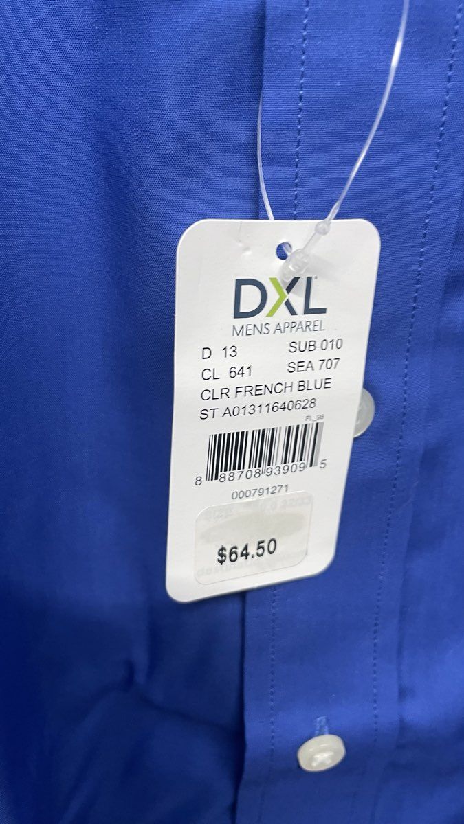 GS Gold Series Men's French Blue Wrinkle Free Dress Shirt Sz 20 32/33 NWT