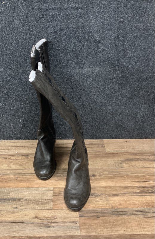 G.H. Bass Franny Grey Leather Tall Riding Boots Women's Size 9