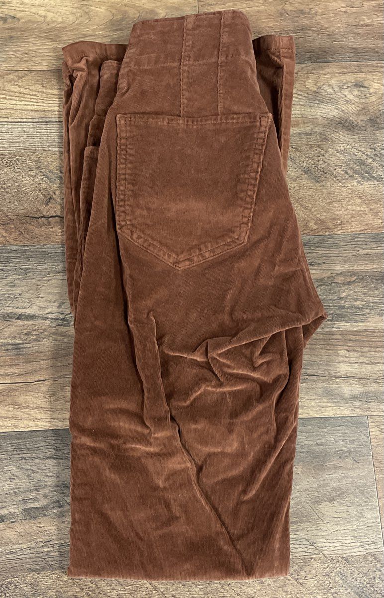 Lucky Brand Stevie High Rise Flare Corduroy Pants Brown Women's Sz 2/26 R