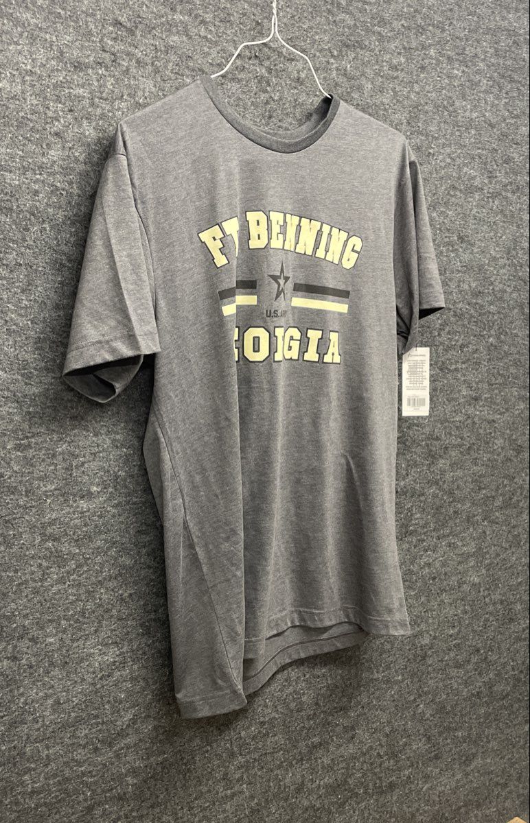 U.S. Army Men's Heather Gray Ft. Benning Georgia Graphic T-Shirt Sz L NWT