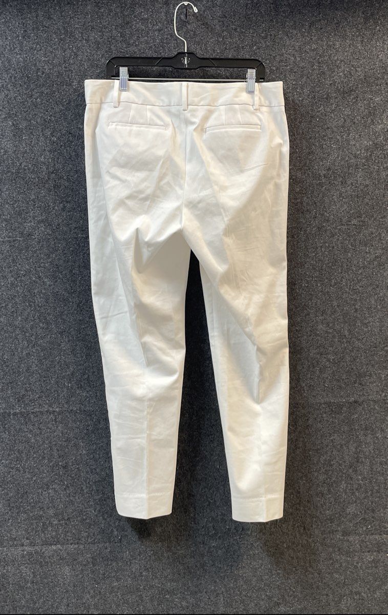Talbots Women's Hampshire Pants White Cotton Stretch Slim Trousers Sz 12