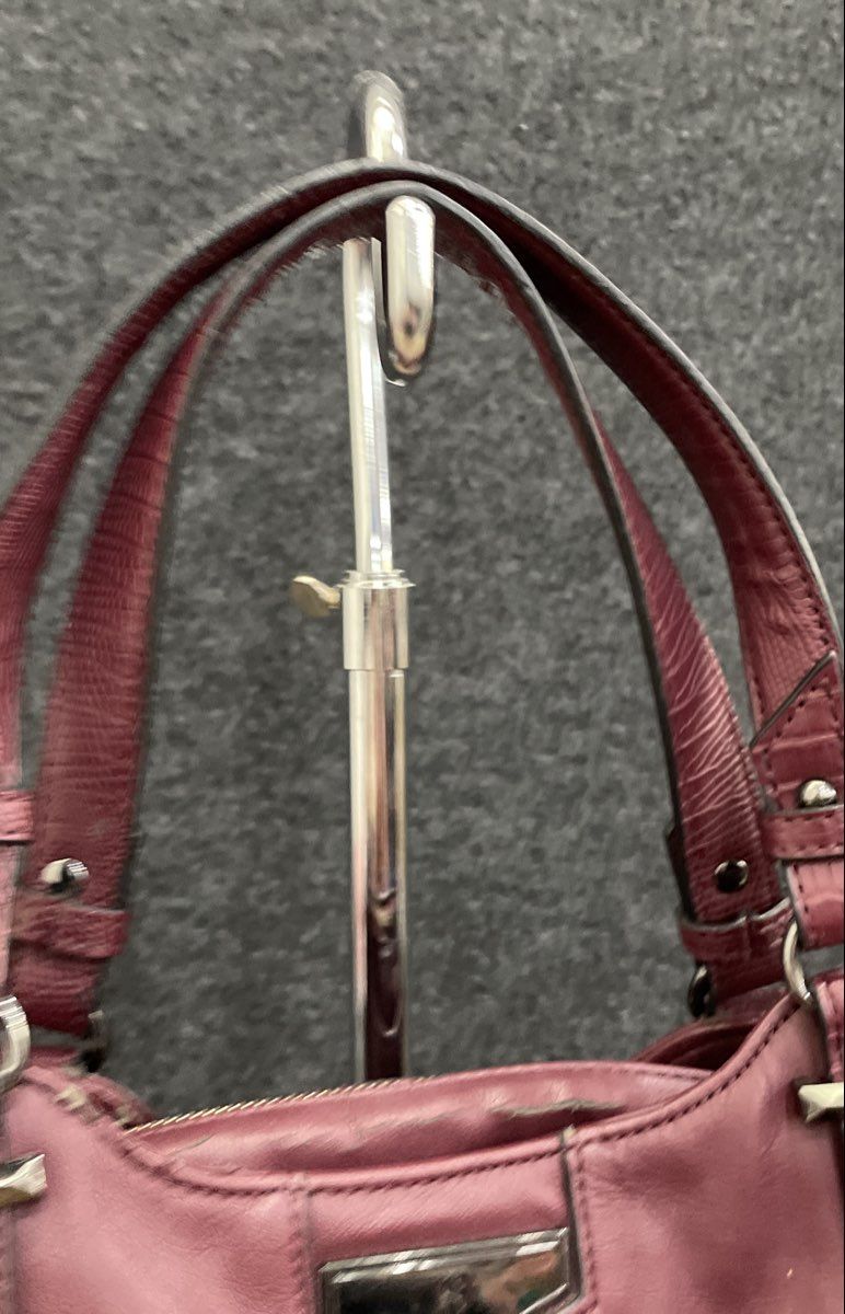 Simply Vera Vera Wang Burgundy Pebbled Faux Leather Satchel Shoulder Crossbody