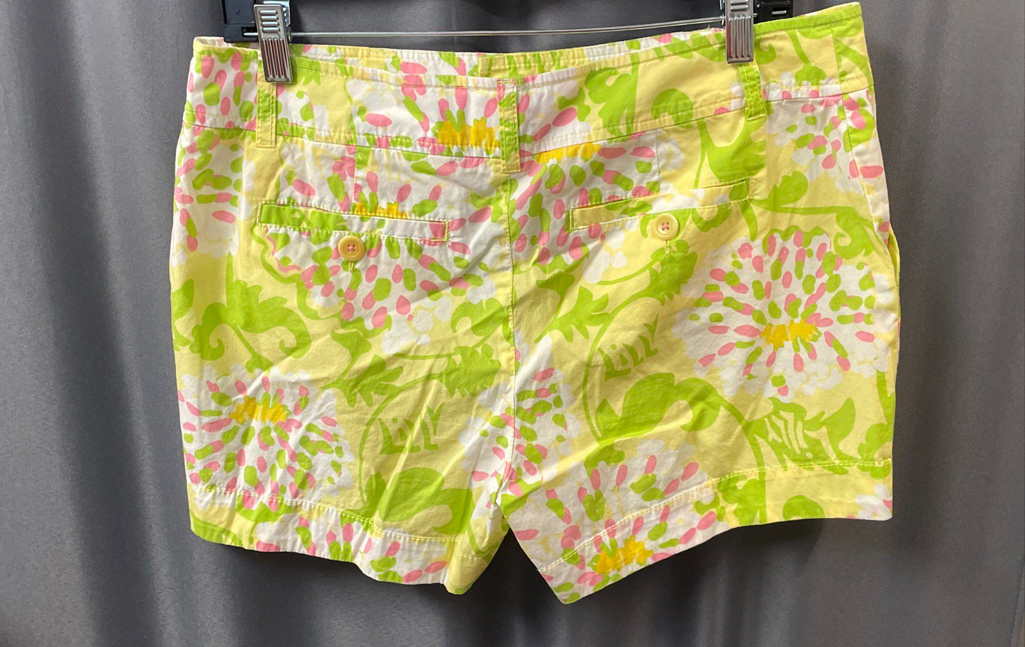 Lilly Pulitzer Women's Yellow Green Floral Jubilee Shorts Size 10
