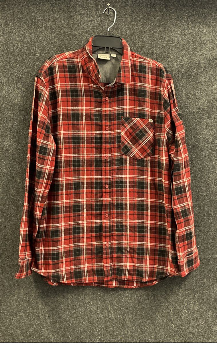 Vans Men's Dude Woven Red Black Plaid Flannel Button Down Shirt Sz XL NWT