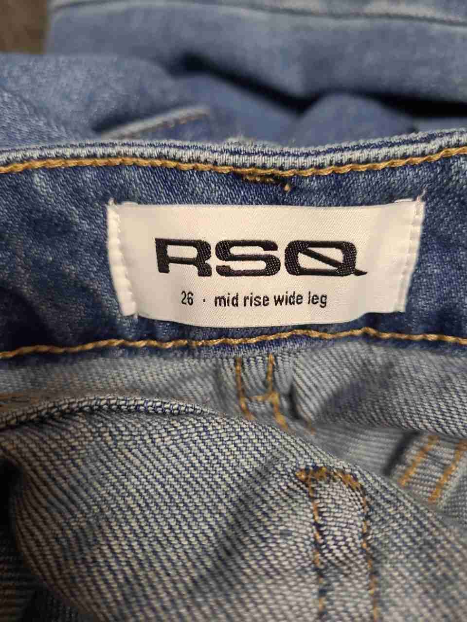 RSQ Women's Light Wash Blue Mid Rise Wide Leg Denim Jeans Size 26
