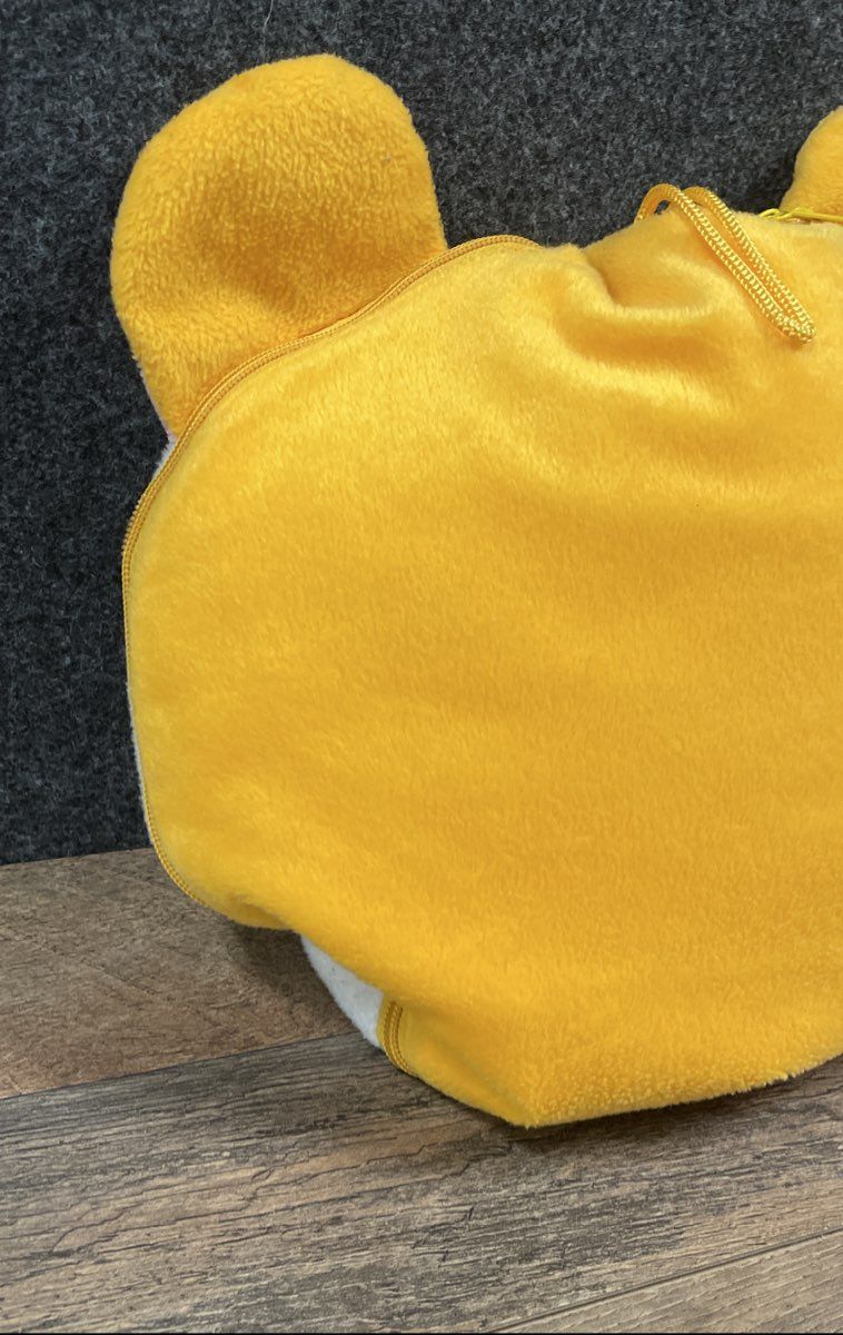 Hamster Plush Animal Blanket Travel Set Yellow Muslin With Zipper Pouch Case