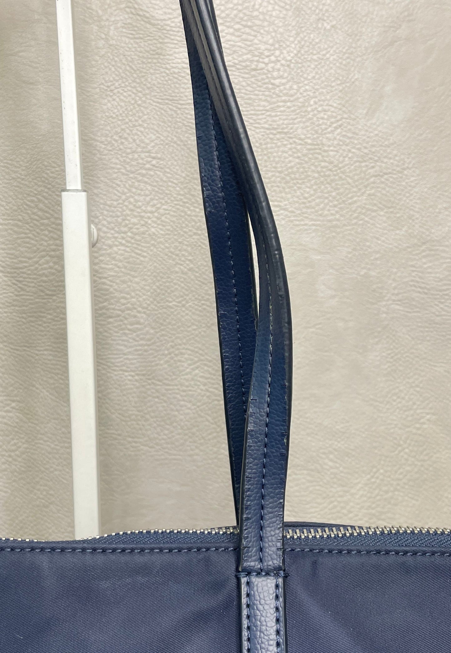 Kate Spade New York Navy Blue Nylon Tote Bag Silver Hardware