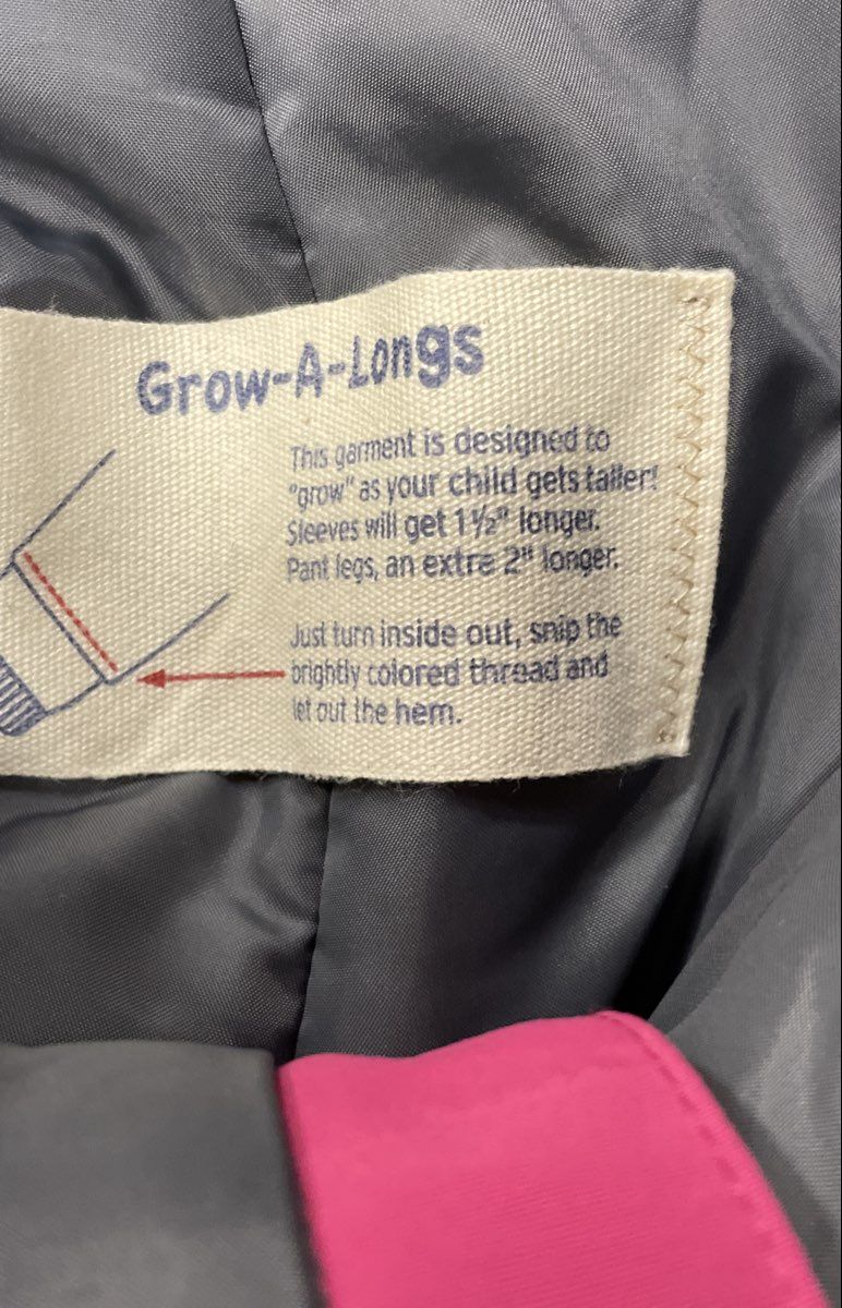 Lands' End Kids Hot Pink Squall Grow-A-Longs Insulated Ski Snow Pants