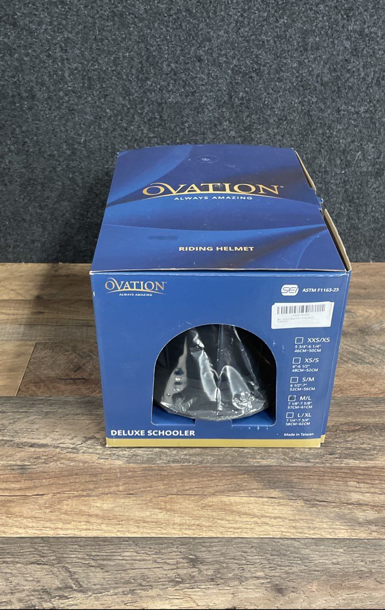 Ovation Deluxe Schooler Equestrian Riding Helmet New Black Adjustable SEI