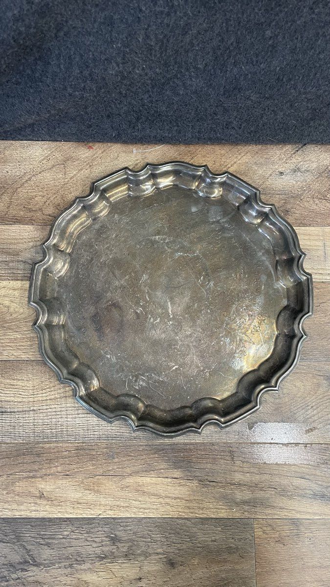 Vintage Style Ornate Sliver-Plated Serving Tray
