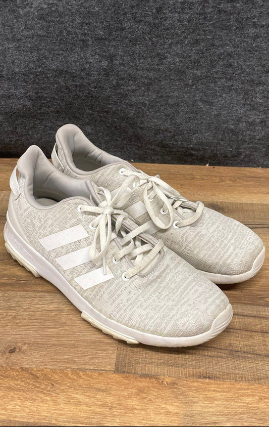 Adidas Cloudfoam Advantage Grey White Running Lifestyle Sneakers Mens Size 9.5