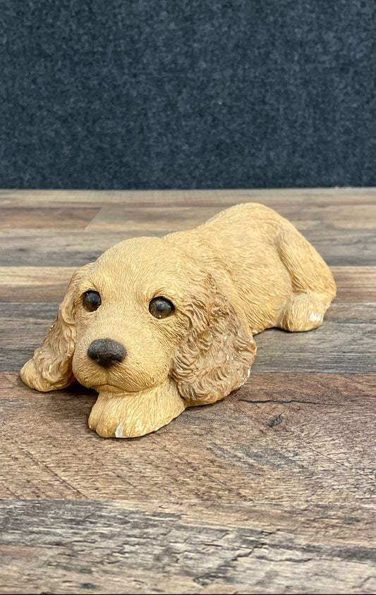 Vintage Sandicast Sandra Brue Cocker Spaniel Dog Figurine Sculpture 1981 USA