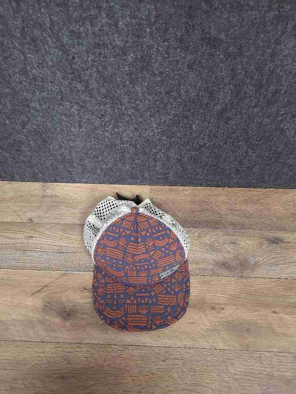 Patagonia Unisex Blue Orange Geometric Duckbill Trucker Hat Mesh Back Cap OSFA