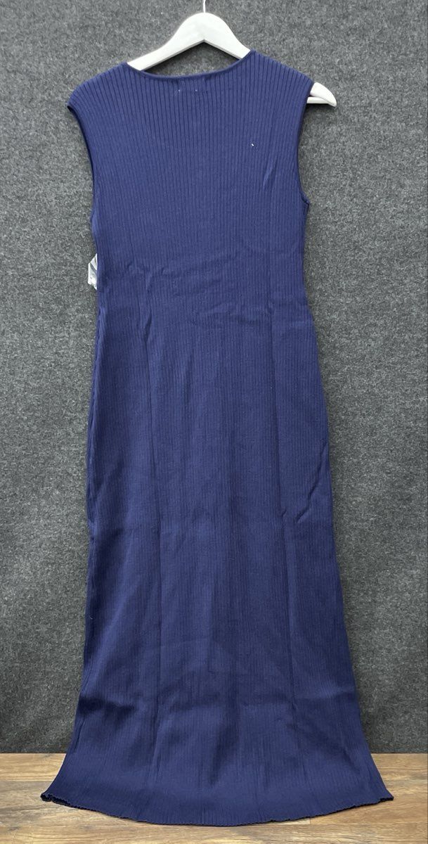 52seven Women's Navy Blue Ribbed Knit Sleeveless Maxi Dress NWT Size L