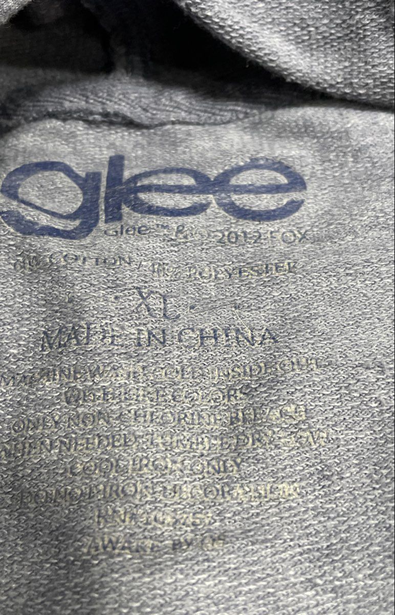 Glee Women's Pullover Hoodie Purple Graphic Split V-Neck Sweatshirt Sz XL