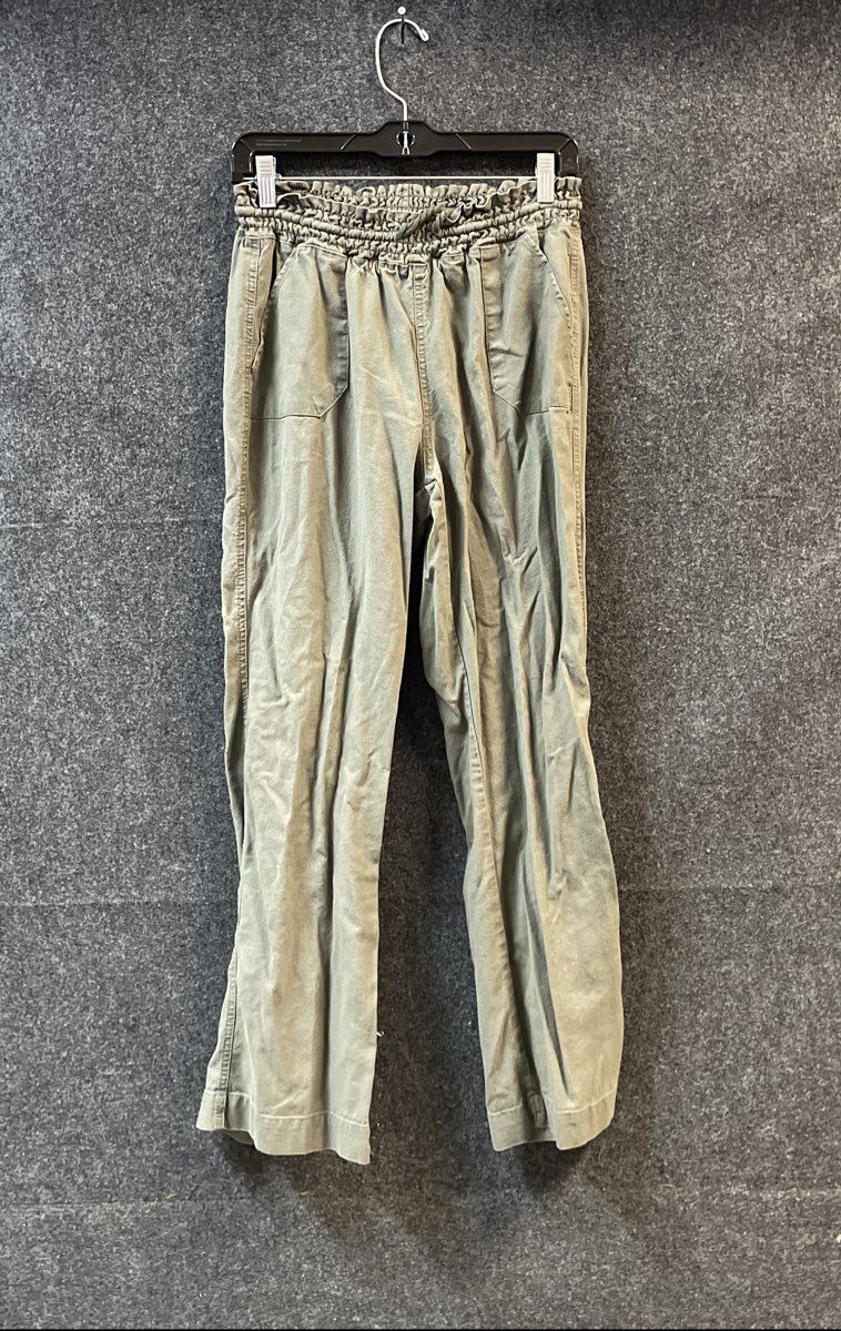 Ci Sono Women's Green Linen Blend Paperbag Waist Wide Leg Pants Sz S