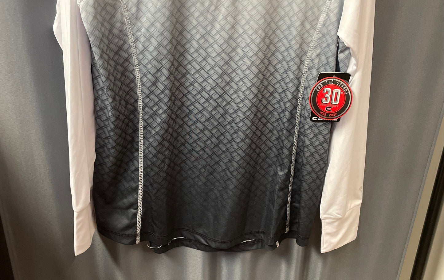 Colosseum Women's Oklahoma Sooners 1/4 Zip Pullover White Gray Ombre NWT XL