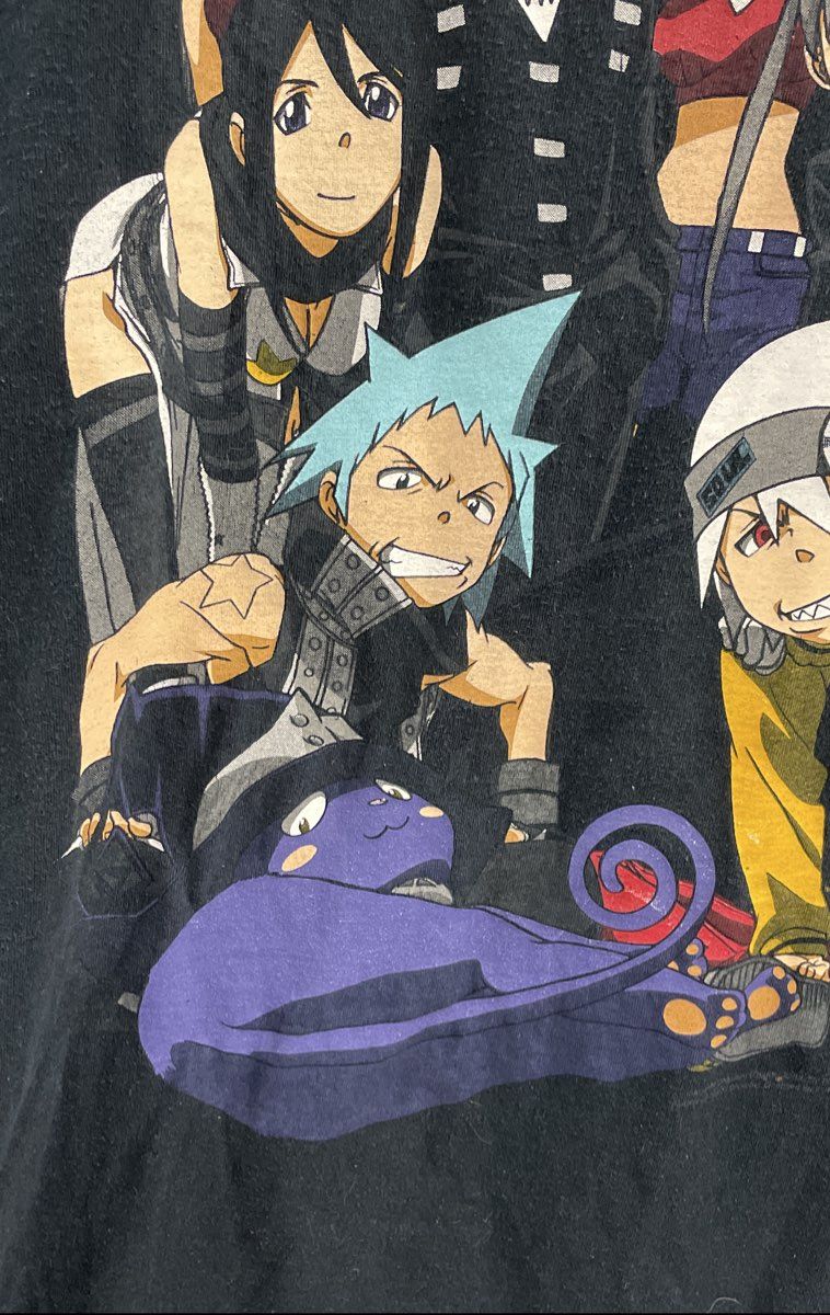 Soul Eater Men's Black Anime Manga Graphic T-Shirt Cast Group Print Sz L