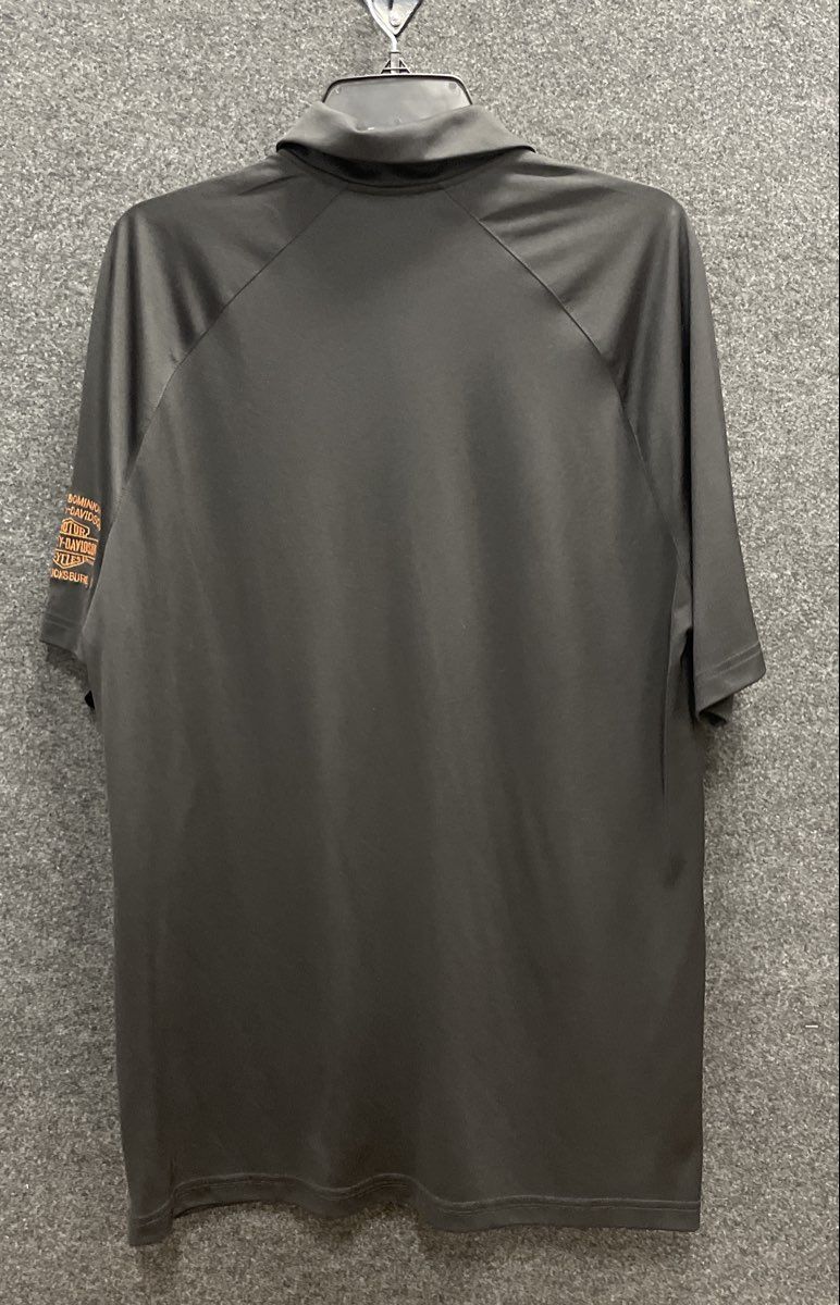 Harley-Davidson Men's Black Colorblock Short Sleeve Polo Shirt Embroidered