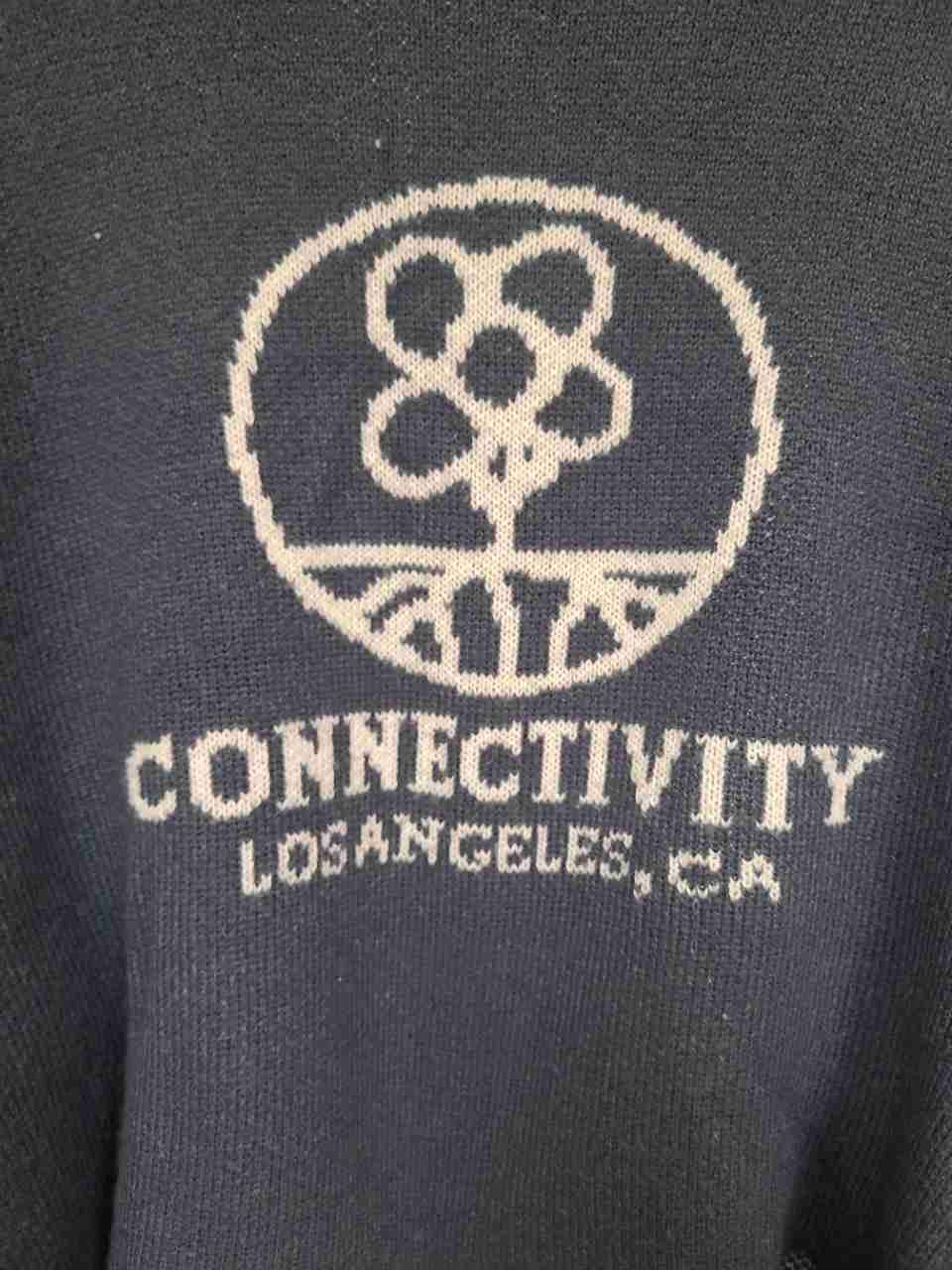PacSun Men's Connectivity Cropped Sweater Blue Jacquard Knit Size M