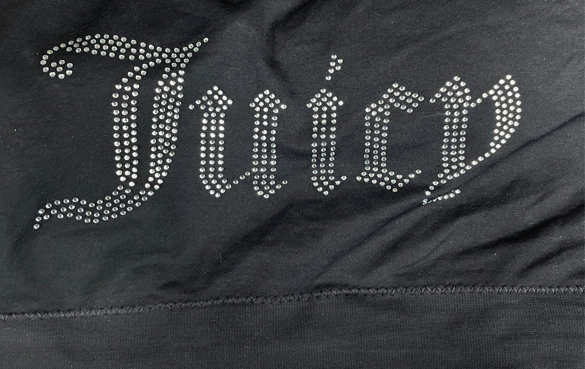 Juicy Couture Women's Black Rhinestone Logo Intimates Bralette Sz 3X