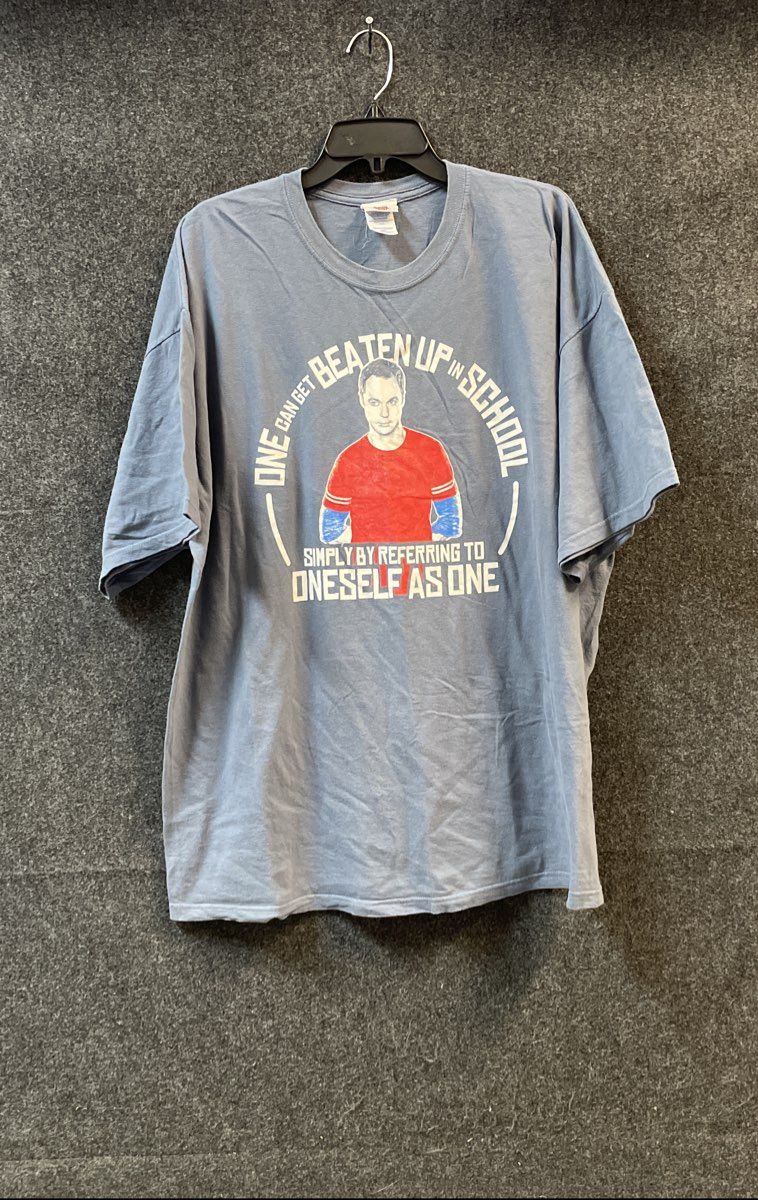 The Big Bang Theory Sheldon Cooper Quote Graphic Blue T-Shirt Sz XXL