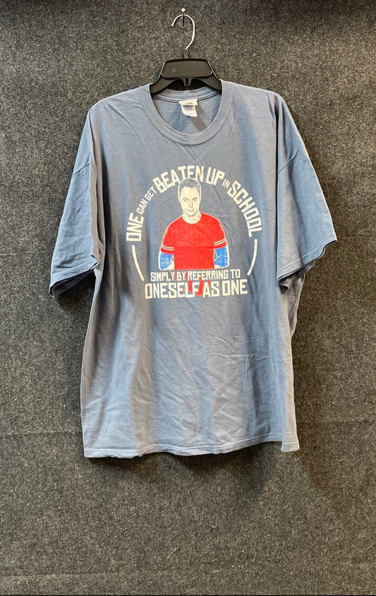 The Big Bang Theory Sheldon Cooper Quote Graphic Blue T-Shirt Sz XXL