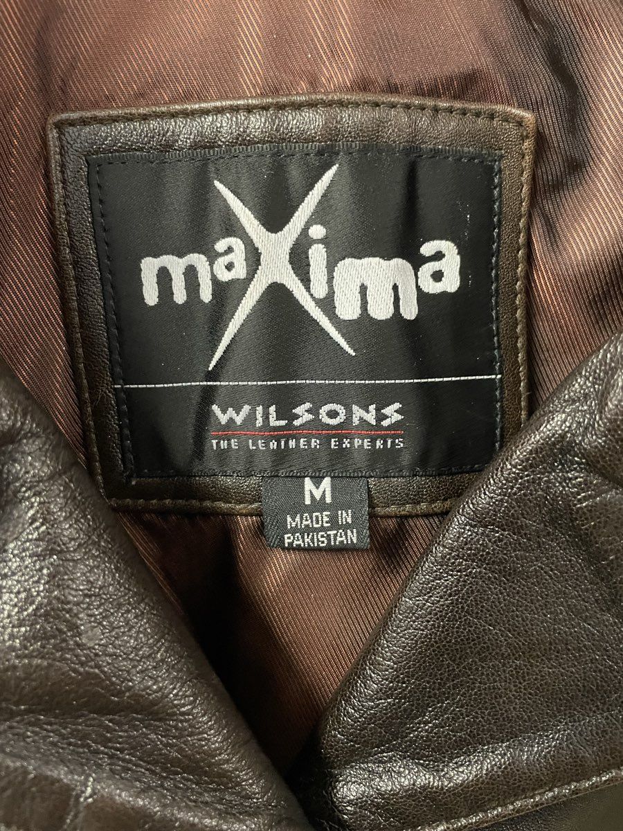Vintage Y2K Wilsons Leather Maxima Women's Brown Leather Car Coat Size M