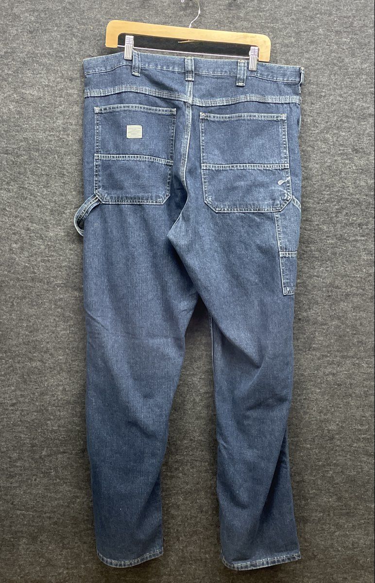 Lee Men's Dark Blue Carpenter Denim Utility Workwear Jeans Sz 38x34