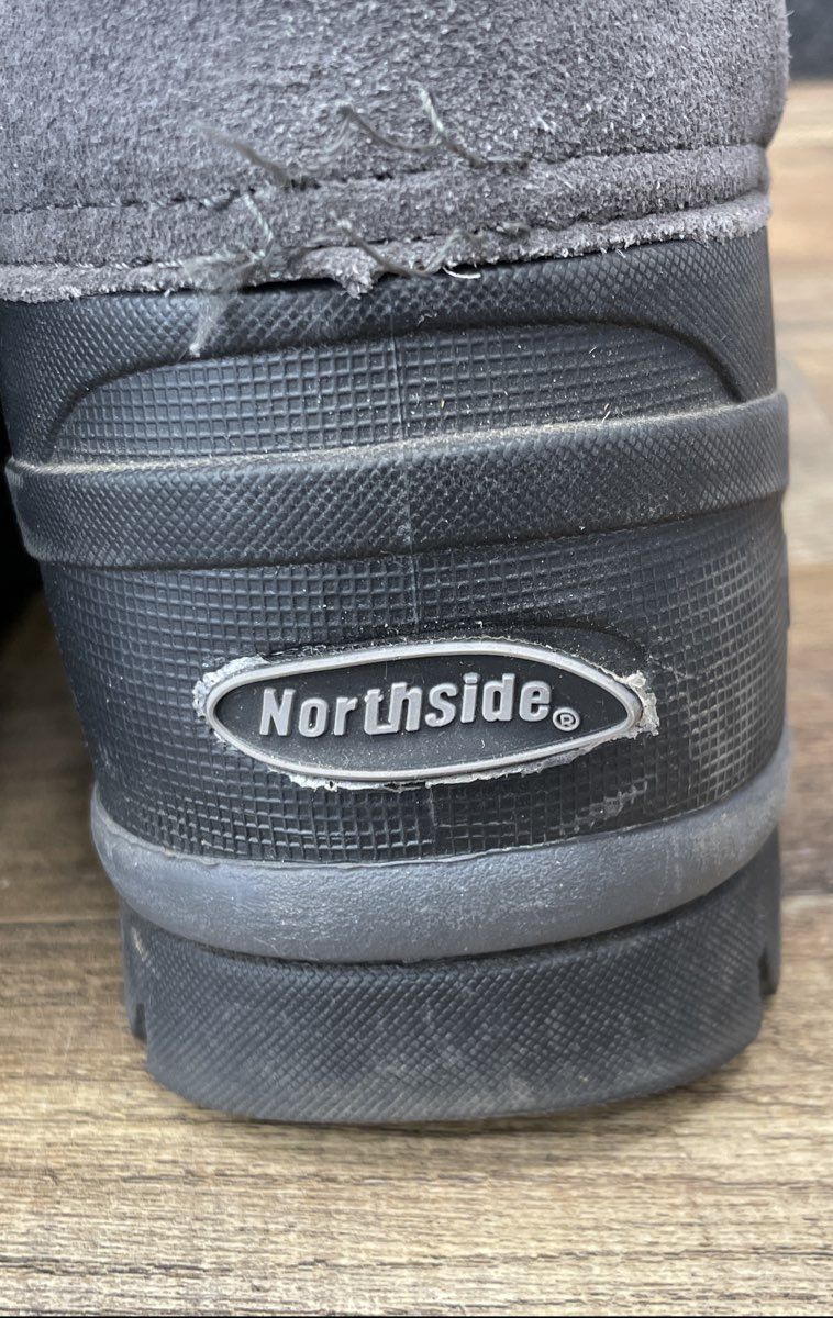 Northside Gray Black Pull-On Suede Winter Boots 200g Thinsulate Size 11