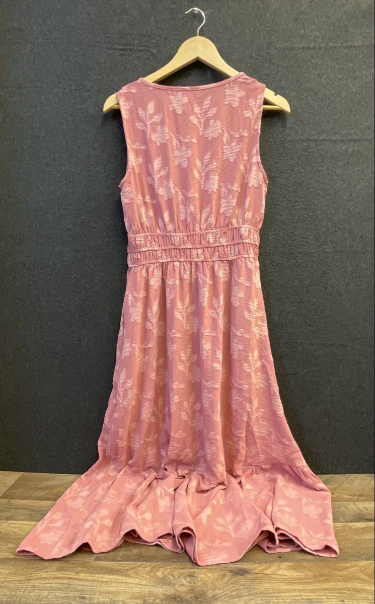 Simplee Women's Pink Floral Jacquard V-Neck Maxi Dress Sz S NWT